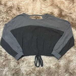 Hollister Two-Tone Gray Crop Top